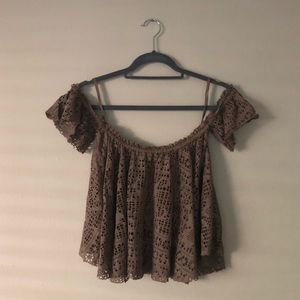 Free People Beach. Perforate detached sleeve top